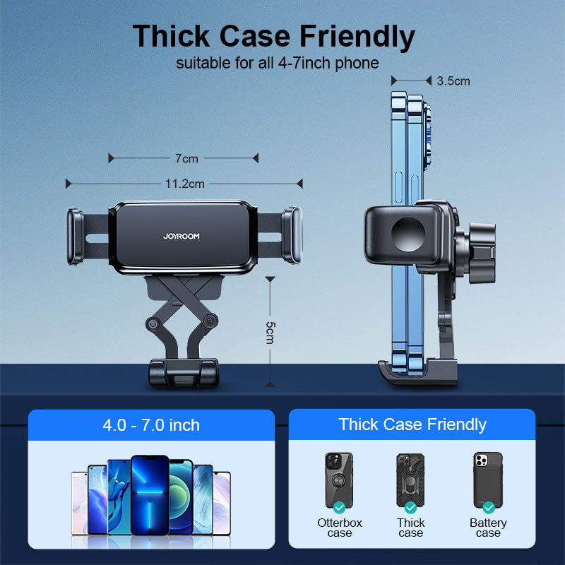 Joyroom Univerzalni držač za telefon u automobilu, stalak za zakrivljenu šipku od 4,7-6,8 inča, telefon sa jakim stezanjem, podrška za većinu telefona