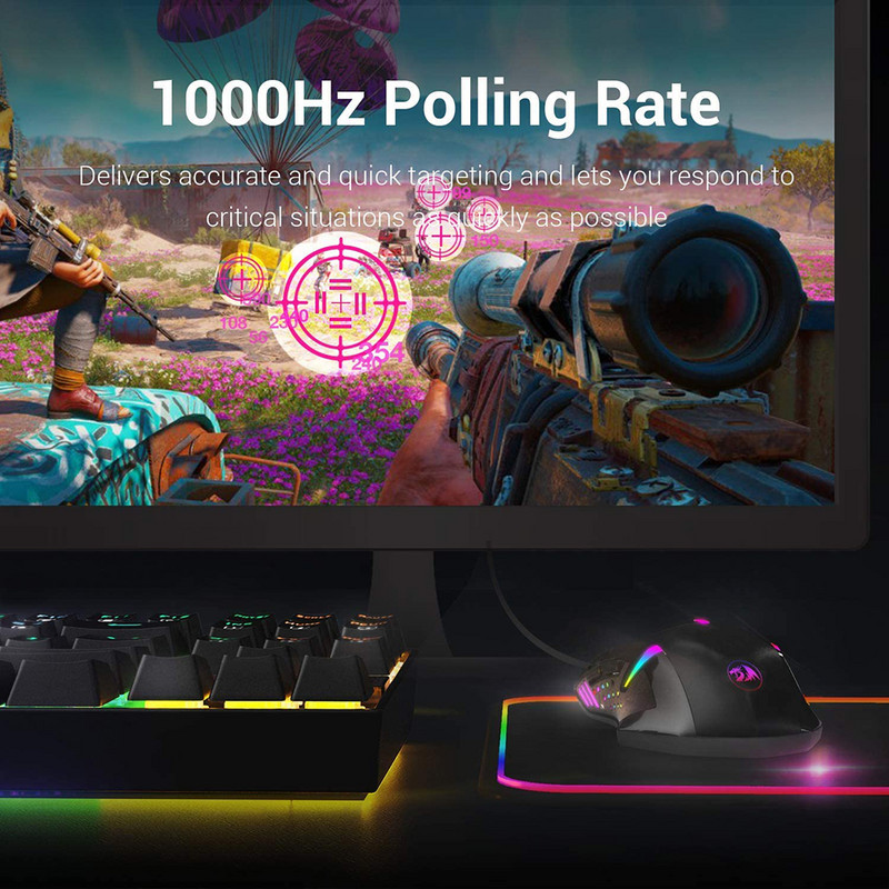 Miš za igre Računalni ergonomski miš USB Žičani miš za igre 7200 DPI Gamer Mause Optičko RGB pozadinsko osvjetljenje 8 tipki za prijenosno računalo