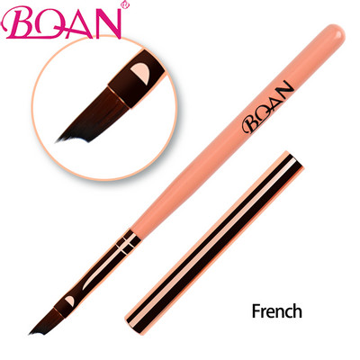 BQAN 1db #6 köröm francia ecset UV gél körömfestés rajz polírozás francia tippek Half Moon Design manikűr toll