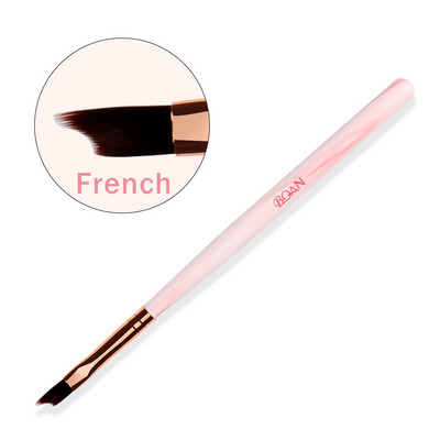 BQAN 1db #6 köröm francia ecset UV gél körömfestés rajz polírozás francia tippek Half Moon Design manikűr toll