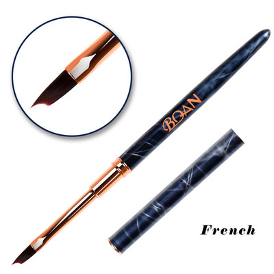 BQAN 1db #6 köröm francia ecset UV gél körömfestés rajz polírozás francia tippek Half Moon Design manikűr toll