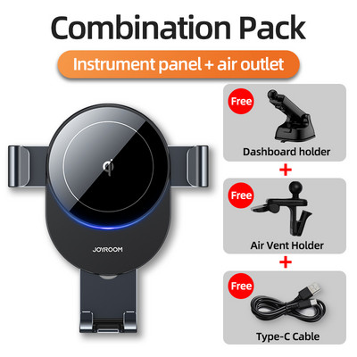 Joyroom 15W Qi držač za telefon u automobilu bežični punjač za montažu u automobilu inteligentni infracrveni bežični punjač za montažu na otvor za zrak
