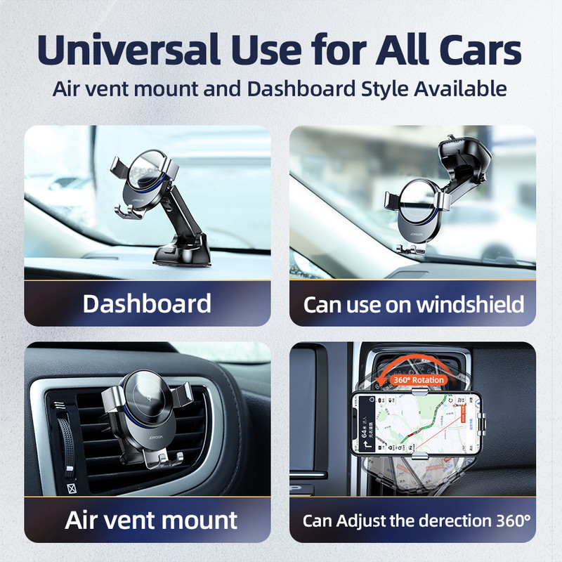 Joyroom 15W Qi držač za telefon u automobilu bežični punjač za montažu u automobilu inteligentni infracrveni bežični punjač za montažu na otvor za zrak