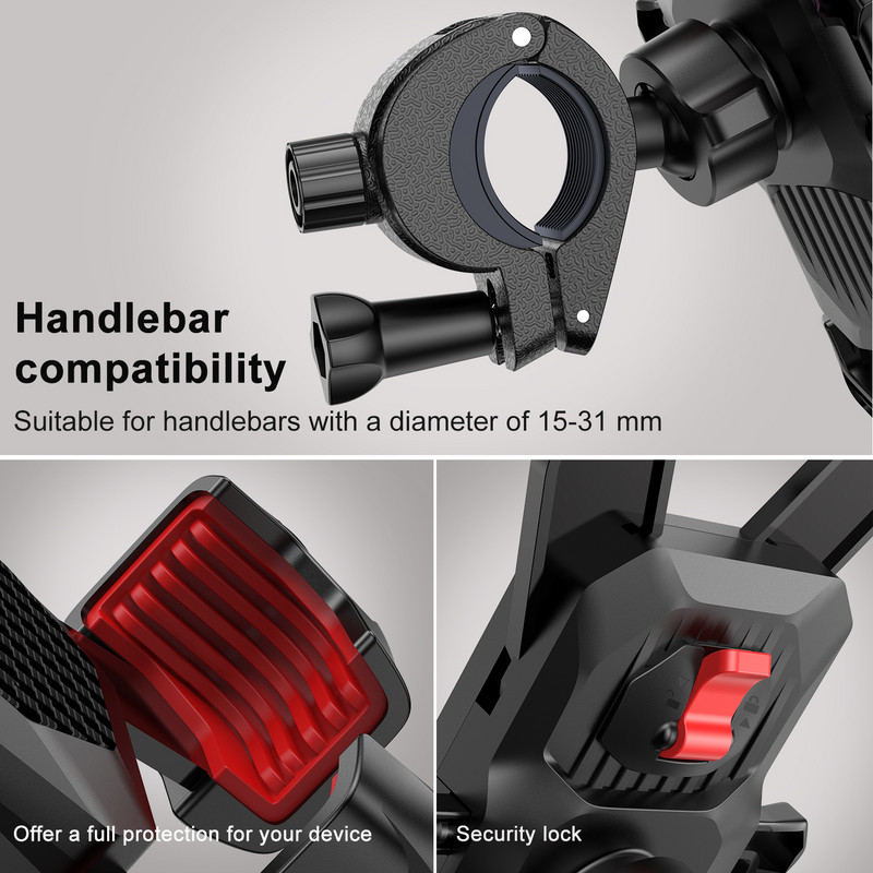 Držač za telefon za bicikl Univerzalni motocikl Držač za telefon za bicikl, stalak za upravljač, držač za montiranje, držač za telefon za iPhone 13 12 11