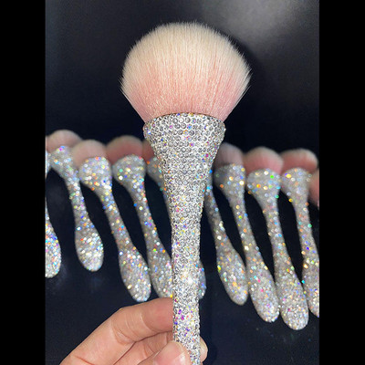 Bling minkštas nagų dulkių šepetėlis su deimantine rankena Profesionalūs nagų dailės šepetėliai Valymo manikiūro įrankių priedai
