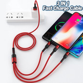 3 v 1 kábel USB-C s rýchlym nabíjaním pre Samsung Xiaomi Redmi Realme OPPP OnePlus pre mobilný telefón so systémom Android a prenosom dát