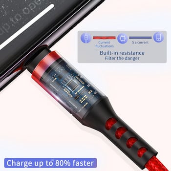 Καλώδιο USB Micro Fast Charging 3 σε 1 Type C για Samsung Xiaomi Redmi Realme OPPP OnePlus για μεταφορά δεδομένων κινητού τηλεφώνου Android