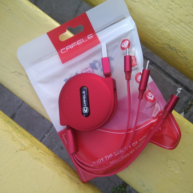 Cafele Καλώδιο USB Xiaomi 3 σε 1 Micro Type-c για iPhone Καλώδιο φορτιστή Φορητό ανασυρόμενο καλώδιο γρήγορης φόρτισης για καλώδιο φορτιστή Huawei