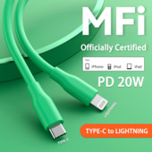 MFi-tanúsítvány 20 W PD USB C villámgyors töltéshez iPhone 14 13 12 11 Pro Max iPad Mini telefontöltőhöz C típusú kábel