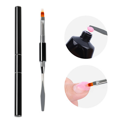 ANGNYA 1Pcs Dual Head Nail Art Akrilni UV Gel Extension Builder Olovka za crtanje Liner Kist Polygels Spatula Stick Alat za manikuru