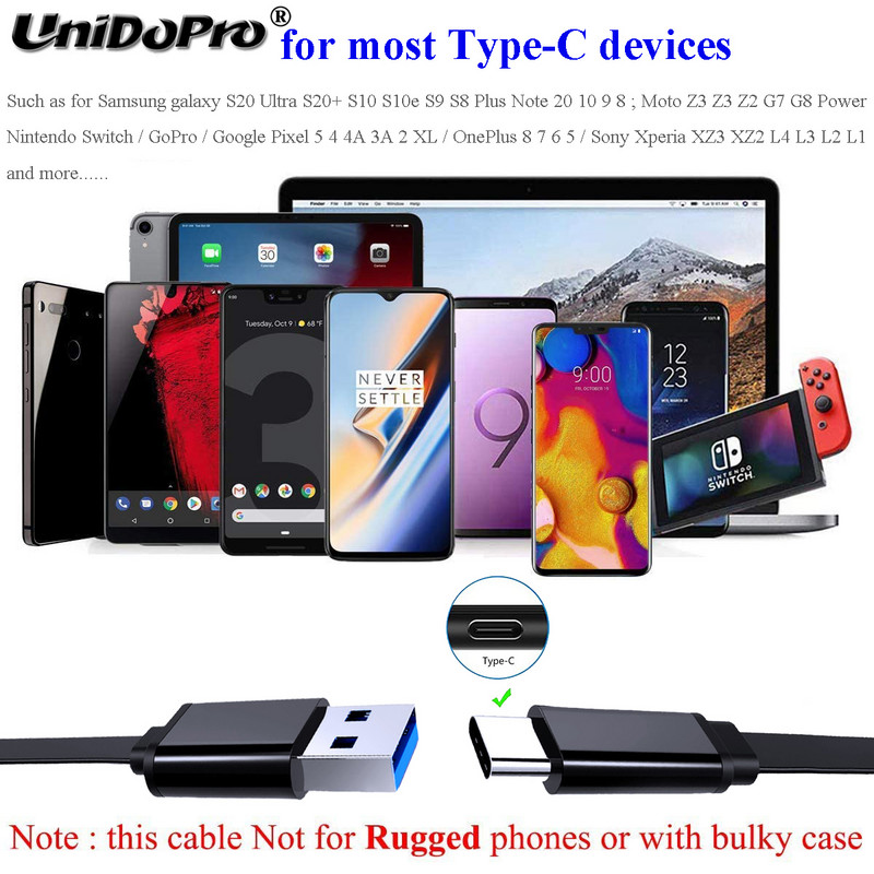 1M USB 3A Flat Type C Brzi podatkovni kabel za punjenje za Samsung S22 S21 S20 FE Xiaomi Redmi Note 11T 11 10 9T 9S 9 8 Pro Noodle kabel