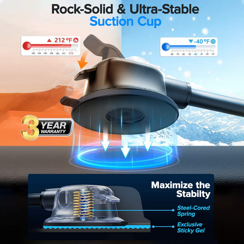 Joyroom pārnēsājams automašīnas tālruņa turētājs, garās rokas mobilais automašīnas turētājs tālrunim, automašīnas mobilais atbalsts, automašīnas statīvs priekš iPhone Samsung Xiaomi