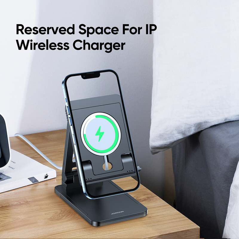 Joyroom univerzalni držač za telefon 360° podesivi stolni tablet Držač za telefon Podrška za bežični punjač Sklopivi stalak za mobilni telefon