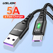USLION 5A Micro USB kábel Gyors gyorstöltő kábel USB-Micro USB 2.0 Android töltőkábel Samsung Galaxy S7 S6 notebookhoz