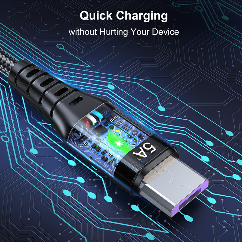 USLION 5A Micro USB kábel Gyors gyorstöltő kábel USB-Micro USB 2.0 Android töltőkábel Samsung Galaxy S7 S6 notebookhoz