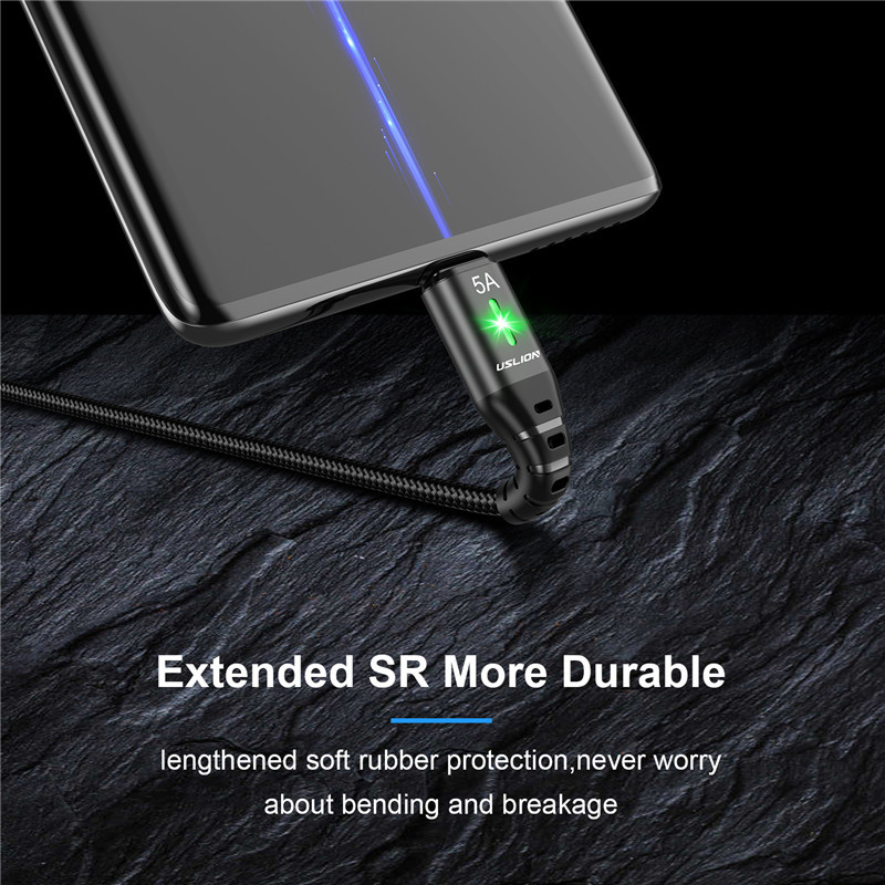 USLION 5A Micro USB kábel Gyors gyorstöltő kábel USB-Micro USB 2.0 Android töltőkábel Samsung Galaxy S7 S6 notebookhoz