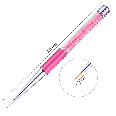 1 τεμ Kolinsky Sable Ακρυλικό πινέλο UV Gel Carving Pen Brush Liquid Powder DIY Nail Drawing Flat round Red Wood Nail Art Brush