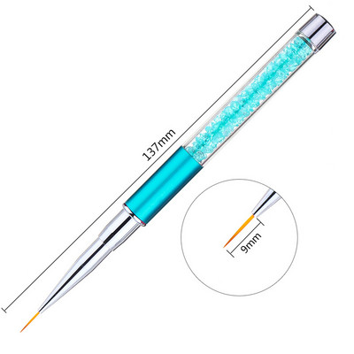 1 τεμ Kolinsky Sable Ακρυλικό πινέλο UV Gel Carving Pen Brush Liquid Powder DIY Nail Drawing Flat round Red Wood Nail Art Brush