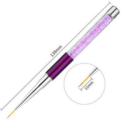 1 τεμ Kolinsky Sable Ακρυλικό πινέλο UV Gel Carving Pen Brush Liquid Powder DIY Nail Drawing Flat round Red Wood Nail Art Brush