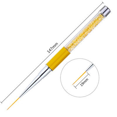1 τεμ Kolinsky Sable Ακρυλικό πινέλο UV Gel Carving Pen Brush Liquid Powder DIY Nail Drawing Flat round Red Wood Nail Art Brush