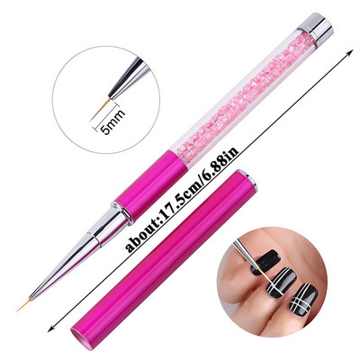 1 τεμ Kolinsky Sable Ακρυλικό πινέλο UV Gel Carving Pen Brush Liquid Powder DIY Nail Drawing Flat round Red Wood Nail Art Brush