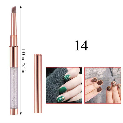 1 τεμ Kolinsky Sable Ακρυλικό πινέλο UV Gel Carving Pen Brush Liquid Powder DIY Nail Drawing Flat round Red Wood Nail Art Brush