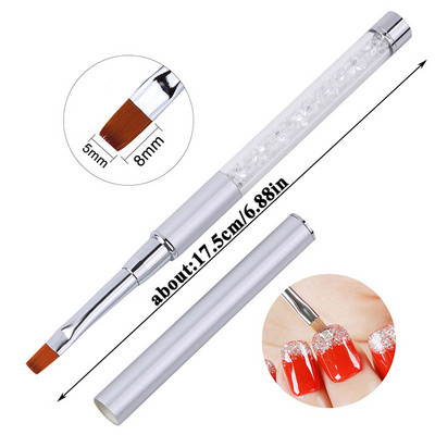 1 τεμ Kolinsky Sable Ακρυλικό πινέλο UV Gel Carving Pen Brush Liquid Powder DIY Nail Drawing Flat round Red Wood Nail Art Brush