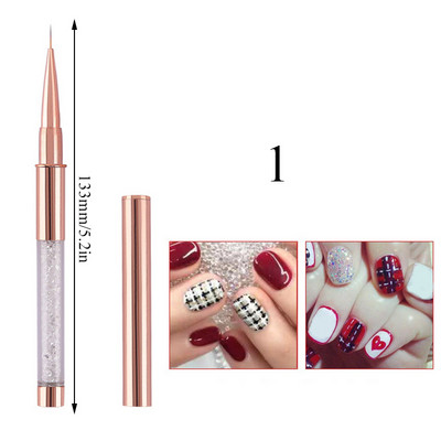 1 τεμ Kolinsky Sable Ακρυλικό πινέλο UV Gel Carving Pen Brush Liquid Powder DIY Nail Drawing Flat round Red Wood Nail Art Brush