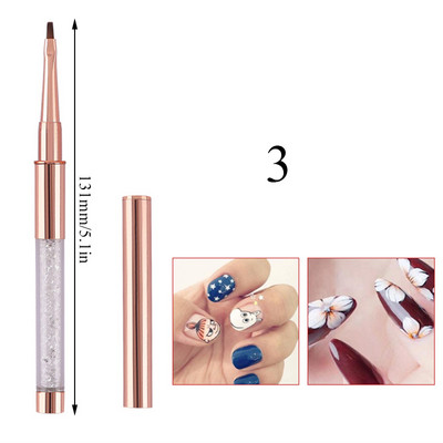 1 τεμ Kolinsky Sable Ακρυλικό πινέλο UV Gel Carving Pen Brush Liquid Powder DIY Nail Drawing Flat round Red Wood Nail Art Brush