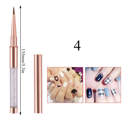 1 τεμ Kolinsky Sable Ακρυλικό πινέλο UV Gel Carving Pen Brush Liquid Powder DIY Nail Drawing Flat round Red Wood Nail Art Brush