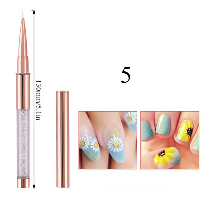 1 τεμ Kolinsky Sable Ακρυλικό πινέλο UV Gel Carving Pen Brush Liquid Powder DIY Nail Drawing Flat round Red Wood Nail Art Brush