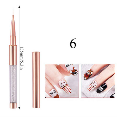 1 τεμ Kolinsky Sable Ακρυλικό πινέλο UV Gel Carving Pen Brush Liquid Powder DIY Nail Drawing Flat round Red Wood Nail Art Brush