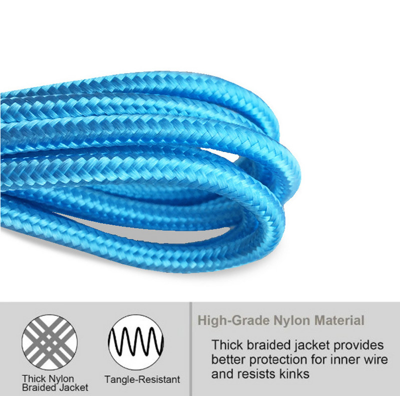 Greitas įkrovimas C tipo USB C laidas 1m 2m 3m nailoninis laidas skirtas iPhone 13 12 Xiaomi Huawei Samsung iPad Vivo iPhone įkroviklio laidas