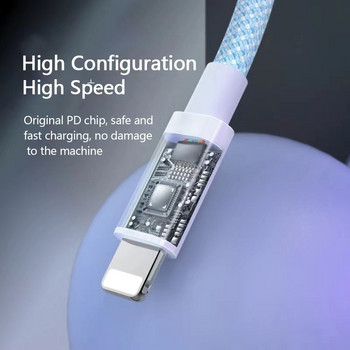 3A PD 20W USB-A към USB-C кабел Бързо зареждане 480Mbps OD3.8 Кабел за данни за бързо зареждане за iphone 8/XS/XR/12/13 Кабел за зареждане