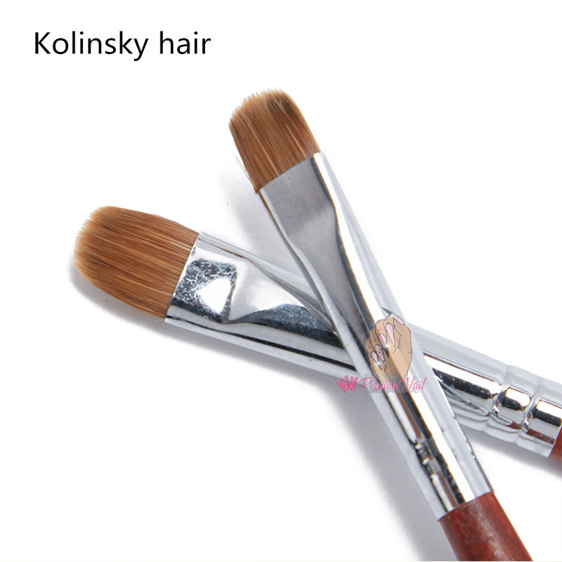 Kolinsky prancūziškas nagų šepetėlis 777 su taškymo įrankiu raudona medinė rankena akrilo nagų dailė profesionalus 12 dydis