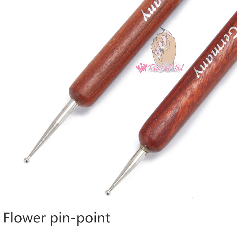 Kolinsky prancūziškas nagų šepetėlis 777 su taškymo įrankiu raudona medinė rankena akrilo nagų dailė profesionalus 12 dydis