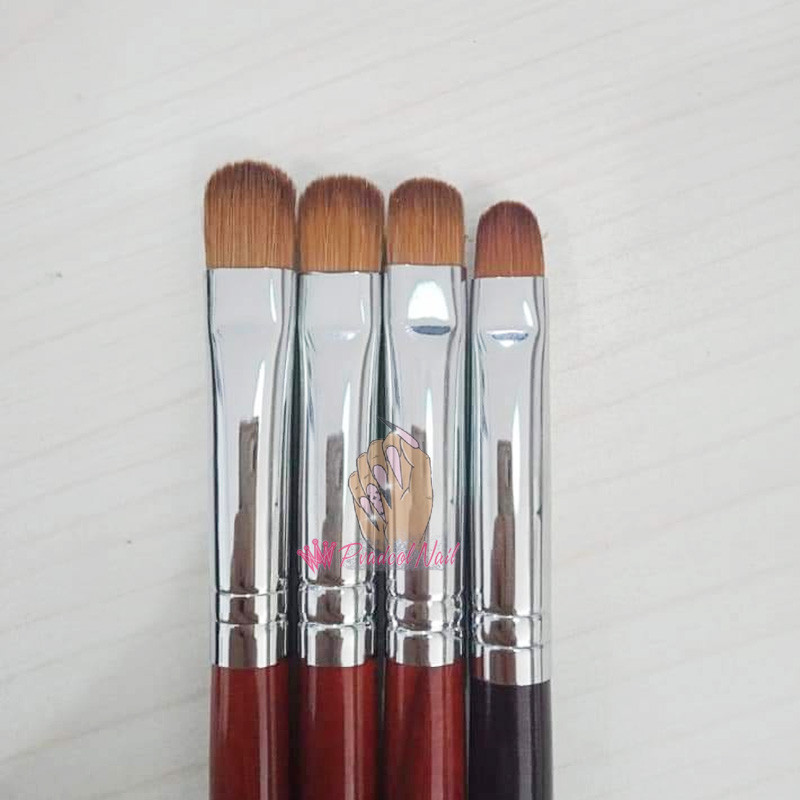 Kolinsky prancūziškas nagų šepetėlis 777 su taškymo įrankiu raudona medinė rankena akrilo nagų dailė profesionalus 12 dydis