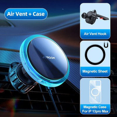 Joyroom Magnetic Wireless Charger Θήκη τηλεφώνου αυτοκινήτου για iPhone 13 12 Pro Max Mini Γρήγορη ασύρματη φόρτιση Φορτιστής αυτοκινήτου Βάση τηλεφώνου