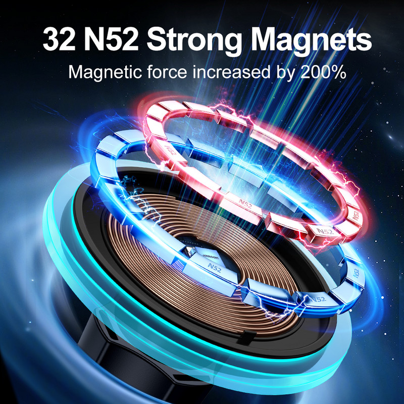 Joyroom magnetski bežični punjač auto držač telefona za iPhone 13 12 Pro Max Mini brzo bežično punjenje auto punjač držač telefona