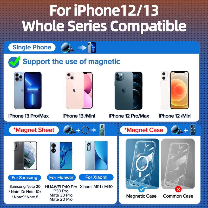 Joyroom magnetski bežični punjač auto držač telefona za iPhone 13 12 Pro Max Mini brzo bežično punjenje auto punjač držač telefona