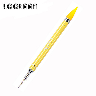 Lootaan 1vnt Daugiaspalvis dvispalvis nagų dailės vaškinis rašiklis, krištoliniai karoliukai, krištoliniai akmenys, brangakmeniai, vaško pieštukas, pieštukas, manikiūras