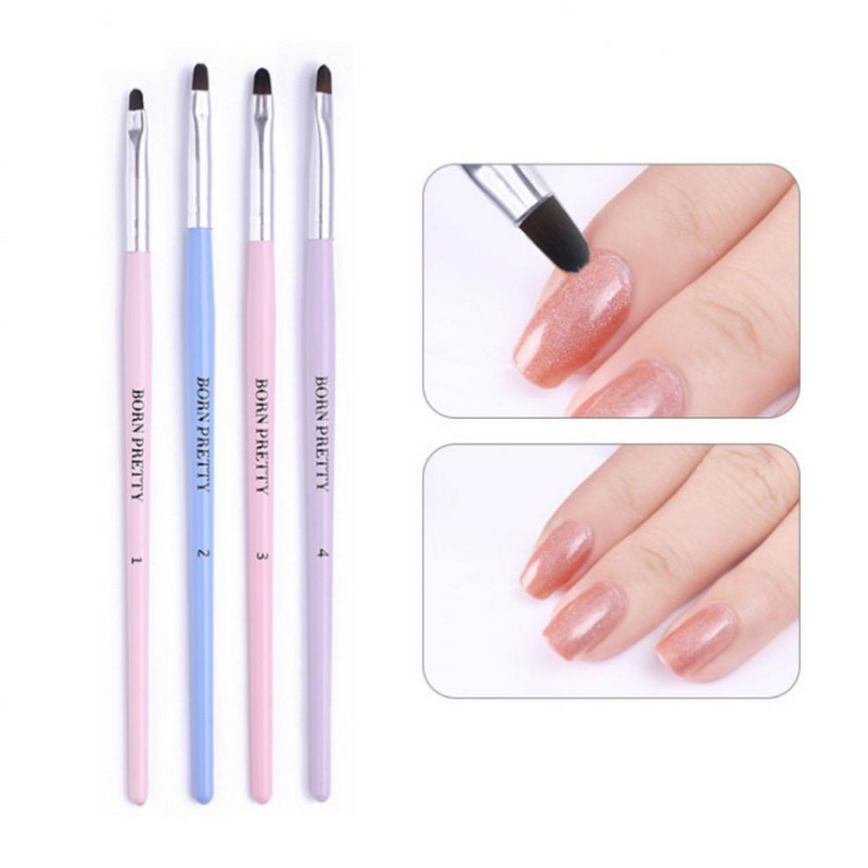 Četke za crtanje noktiju u 4 boje, profesionalna olovka s oslikanim cvijećem, UV gel, francuska fototerapija, akrilne četke za crtanje, alat za nokte