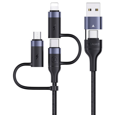 USAMS U62 60W 3 u 2 kabel za brzo punjenje podatkovni kabel za iPhone 14 13 12 Mini Pro Max MacBook iPad Air Pro Huawei Xiaomi Samsung