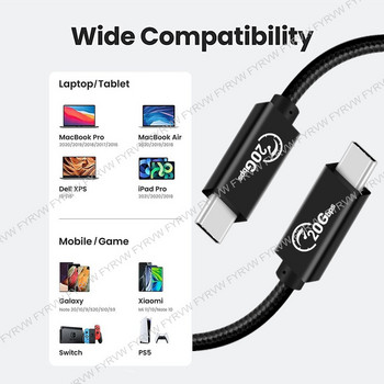 Καλώδιο USB C σε USB C 20Gbps 10Gbps Καλώδιο 4K@60Hz Οθόνη βίντεο PD100W QC4.0 Fast Charger USB 3.2 Gen2 Cable 20Gbps for MacBook
