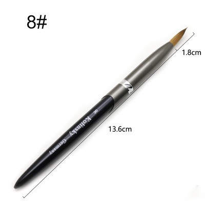 TIANMI 2020 Pure Kolinsky Round Sharp Nail Tool fém nyél 10#12#14#16#18#20#22#24 Professzionális körömfestő akril ecset