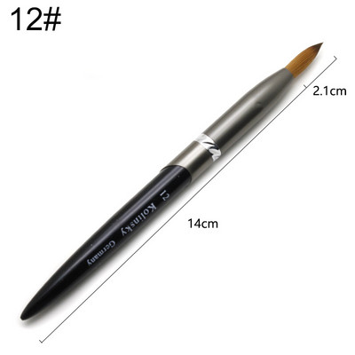 TIANMI 2020 Pure Kolinsky Round Sharp Nail Tool fém nyél 10#12#14#16#18#20#22#24 Professzionális körömfestő akril ecset
