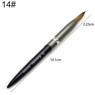 TIANMI 2020 Pure Kolinsky Round Sharp Nail Tool fém nyél 10#12#14#16#18#20#22#24 Professzionális körömfestő akril ecset