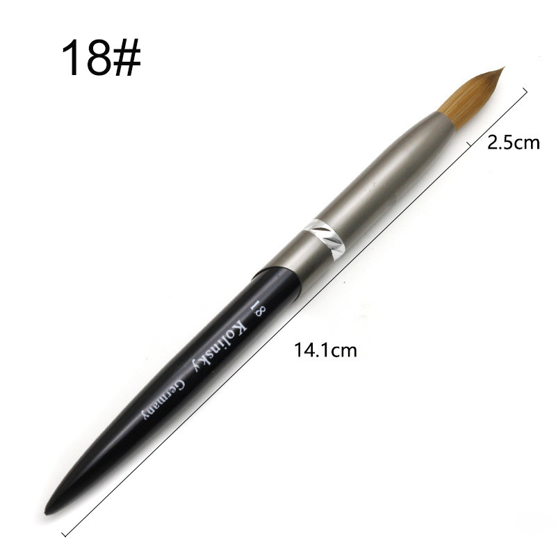 TIANMI 2020 Pure Kolinsky Round Sharp Nail Tool fém nyél 10#12#14#16#18#20#22#24 Professzionális körömfestő akril ecset