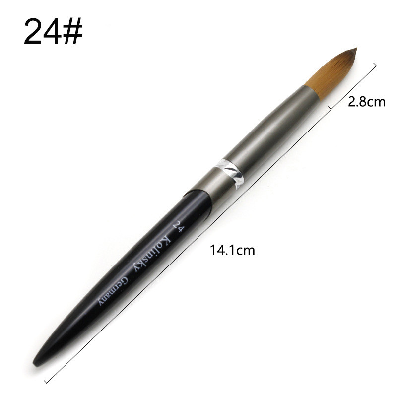 TIANMI 2020 Pure Kolinsky Round Sharp Nail Tool fém nyél 10#12#14#16#18#20#22#24 Professzionális körömfestő akril ecset