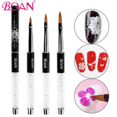 BQAN 1db 3D Carving Nail Art Kolinsky Sable akril ecset festő toll folyékony por barkács strassz fogantyú rajz manikűr eszköz